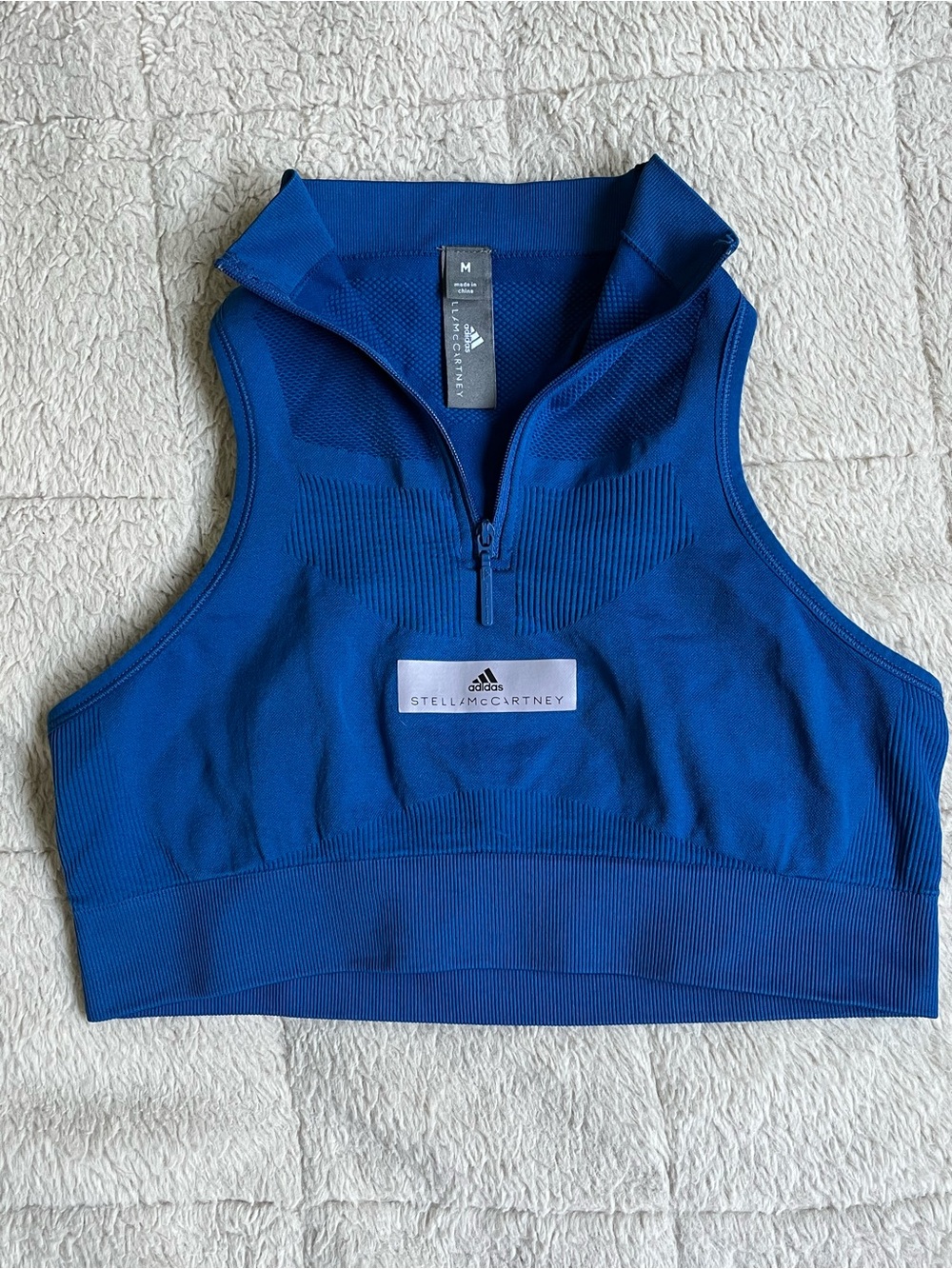 Stella McCartney Royal Blue Quarter-Zip Performance Top